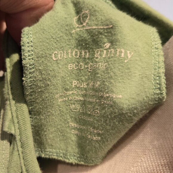 Cotton Ginny Eco-ganic Green Textured Knit V-Neck Top - Plus M/M (XL LADIES) - Picture 2 of 2